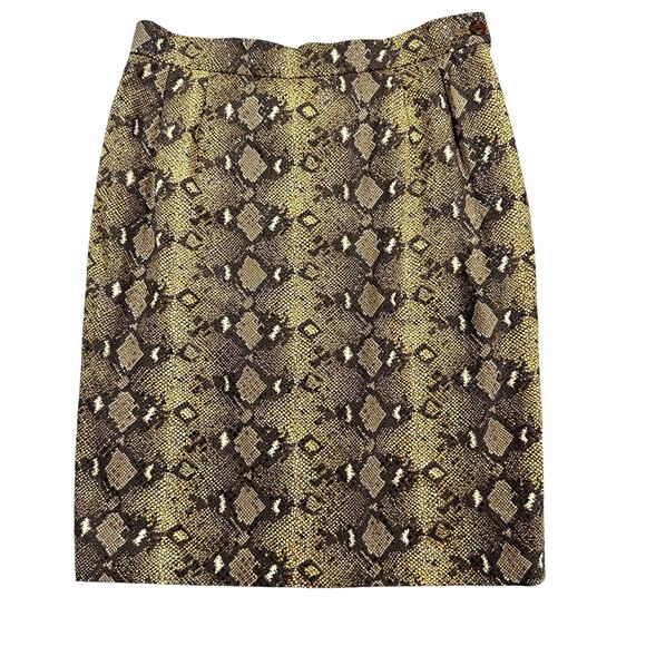 Vintage Yves Saint Laurent Encore Faux Snakeskin Skirt US 12 Pencil Skirt - Picture 3 of 7